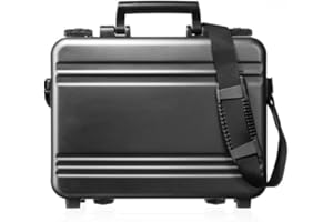 GUARDIQUE Aluminium Aktentasche, CW-024, mit Deckeleinsatz, Attachékoffer, Aktenkoffer aus Aluminium, Alu-Koffer, Demonstrationskoffer, Schutzkoffer, Anthrazit, TSA-Schloss, 34,2 × 25,2 × 10,5 cm