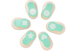Craftelier - Set de 6 Troqueladoras de 2,54 cm para Manualidades Niños + 10 Cartulinas | Círculo, Estrella, Corazón, Flor, Cuadrado y Círculo Festoneado | Scrapbooking Materiales y Flores de Papel