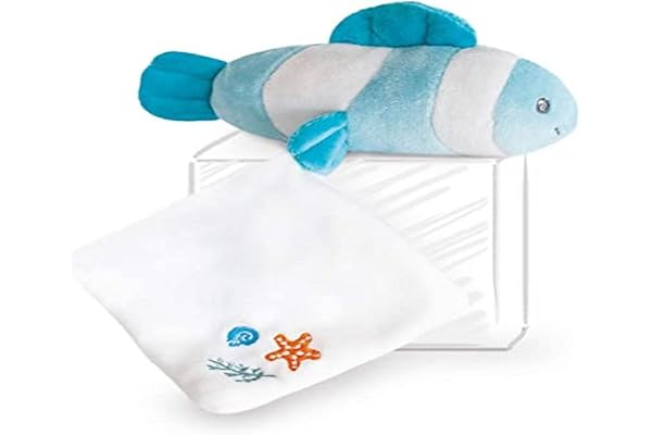 Doudou et Compagnie - Peluche Poisson Mignon Avec Doudou - 16 cm - Vert Amande - DC3656