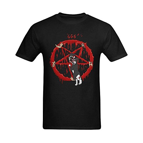 OKKUII Men's Mr. Pickles Star Logo T-Shirt Large Black