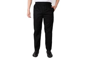 M&Catree Pantalon de Chef Homme Pantalon de Cuisine Pantalon de Travail Respirant Uniformes de Cuisine de Restaurant