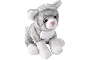 Wild Republic Pocketkins Eco Gatto Soriano Grigio, Animale di Peluche, 12 cm, Giocattolo di Peluche, Realizzato con Materiali Riciclati, Ecologico
