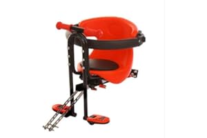 ROMYIX 30kg Child Bike Seat kids Bicycle Front Mount Safe Seat Front Mountain Bike Seat Kid Protect Chair with Handrail Pedal