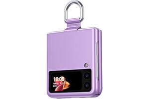 Etui SEAHAI do Samsung Galaxy Z Flip 3 5G (Z Flip3 5G), bardzo cienkie, odporne na wstrząsy matowe wykończenie, jedwabiste dotyku, TPU/PC etui z wstążką i pierścieniem 360 stopni - fioletowe
