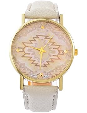 Souarts Damen Armbanduhr Bohemien Stil Deko Uhr mit Batterie Grau