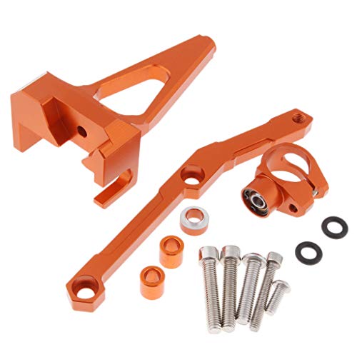 B Blesiya CNC Aluminum Steering Damper Stabilizer Mount Bracket Holder for Yamaha MT-09 FZ-09 - Orange