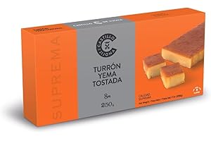 Castillo de Jijona - Torrone di tuorlo tostato 250 gr - Torrone tradizionale - Morbido e cremoso - Senza glutine - Alta qualità - 18 mesi di vita - Made in Spagna (Jijona)