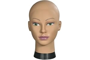 RUISIMEI RSM Cabeza de maniquí de entrenamiento femenino calvo para hacer pelucas y exhibición con abrazadera gratis