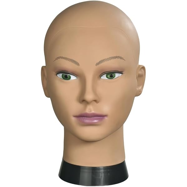 FAYDORYS Schaufensterpuppenkopf Aus PVC – 30 Cm Hoch, 52 Cm Umfang – Für Perücken, Hüte, Sonnenbrillen – Hellschwarz
