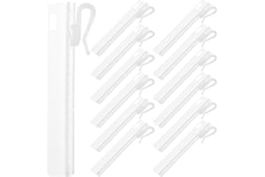 Ciieeo 25pcs White Plastic Adjustable Curtain Clip with Pinch Pleat Hooks for Windows