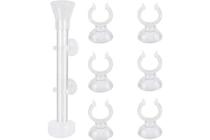 Huayue 1pcs Tube d'alimentation Poisson, Tube d'alimentation Crevette Tube De Nourriture pour Crevettes avec Plateau Et 6 Pcs Ventouses pour Aquarium- Longueur 22cm