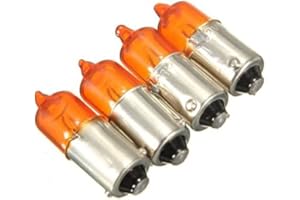 Alamor 4Pcs 12V 23W Motorcycle Turn Singal Indicator Bulb Ba9S Base Mini Amber Halogen