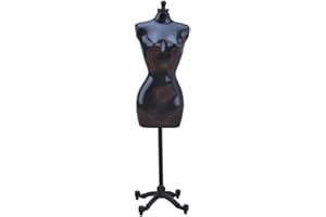 VVXXMO Mannequin féminin avec support de décoration pour robe de soirée, robe de couturière, modèle présentoir à bijoux, buste de magasin pour dessiner des vêtements, Noir