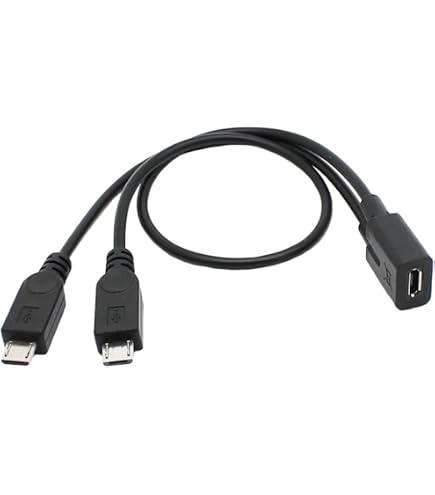 QIANRENON USB-C Auf 2x Micro-USB Splitterkabel – 30 Cm, 5V/3A, Nur Zum Laden (2 Stück)