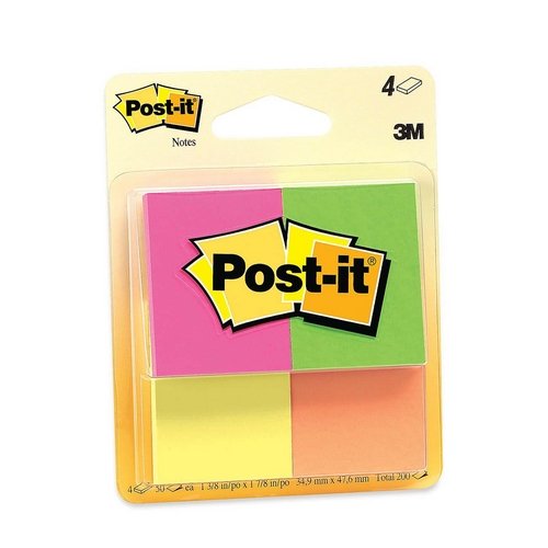 Post-it Page Marker - 1.5" x 2" - Green, Yellow, Pink, Red - 4 / Pack