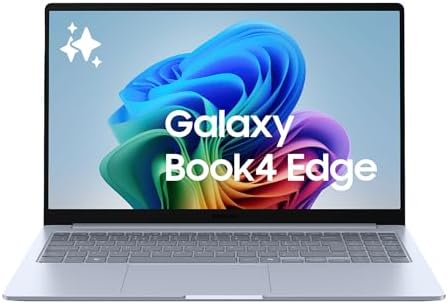 Samsung Galaxy Book4 Edge, Laptop, Display da 15.6", Snapdragon X Plus, 16GB RAM, 512GB SSD, Windows 11 Home, Sapphire Blue [Versione italiana]