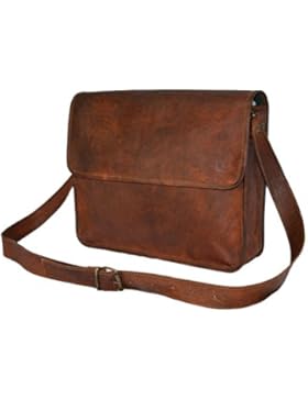 Mad Over Shopping, Handgefertigt aus echtem Leder Vintage Messenger Shoulder Crossbody Flap Bag