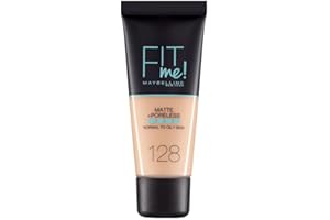 MAYBELLINE NEW YORK Maybelline New-York - Fond de Teint Fluide Fit Me Matte & Poreless - Peaux normales à grasses - Teinte : 128 Beige Doré - 30 ml
