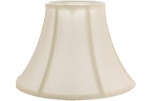 Traditionally Designed Empire Shaped 12 Inch Lamp Shade in Rich Silky Cream Cotton Fabric | 60w Max by Happy Homewares