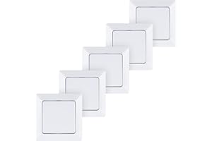 HEITECH PROMOTION GMBH HEITECH Interruptor en cruz empotrado en blanco - 5x interruptor 250V AC, 10A, IP20 incl. marco, inserto empotrado, tapa - Interruptor de luz, interruptor basculante, interruptor de palanca