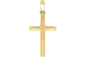 My Gold Pendentif croix (sans chaîne) or jaune véritable 375 or (9 carats) 25 mm x 12 mm or croix Landour A-02220-G601