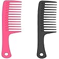2 pcs Wide Tooth Comb with Comfortable Handle Heat Resistant Big Hair Comb Designed For Wet Curly Hair and for all types of hair Styling
