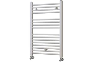 Kibath L305474 Toallero Secatoallas radiador para integrar en Circuito de Agua Caliente, Tubos de Acero con Acabado Lacado en Blanco 800x500. Válido para Red de calefacción estandar