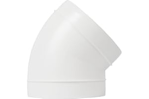 Vent Systems Diámetro de 150 mm, conector de tubo de 45 grados, tubo redondo flexible, tubo de ventilación, plástico ABS