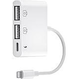 pinyi USB-Kamera-Adapter,3-in-1-Light-ning-auf-Dual-USB-OTG-Female-Adapter mit Datensynchronisations-Ladekabel,Kompatibel mit