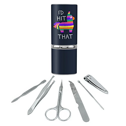 I'd Hit That Pinata Funny Stainless Steel Manicure Pedicure Grooming Beauty Care Travel Kit