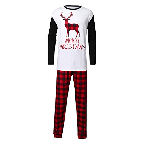 Pigiama Natalizio Per Famiglia - Set Coordinati Uomo/donna, Maglione E Pantaloni A Quadri Rossi, Morbido E Comodo Per Le Feste