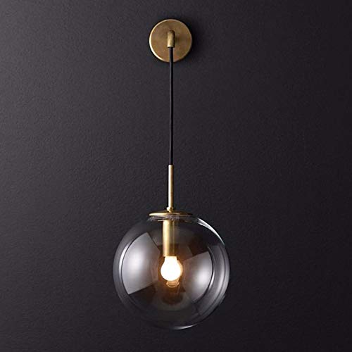 PoJu Creative Head of Glass Balls Bedroom Wall Restaurant Hotel Wall Applique, Gold 18CM