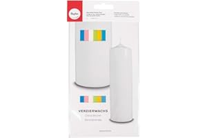 RAYHER HOBBY Rayher 3102400 Verzierwachs Pastell-Töne, Set 6 Verzierwachsplatten, Farben sortiert, je 20 x 6,5 cm, Wachs zum Kerzen verzieren, Kerzenwachs, Wachsfolie