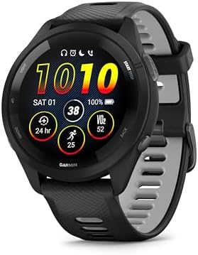 Garmin Forerunner 265, Smartwatch per la corsa, 46mm, GPS multi-band, Display AMOLED, VO2max, HRV Status, Dinamiche di corsa al polso, Tempi di recupero, Autonomia fino a 13 giorni (Black)