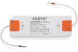 AGOTD 220-240V, uscita DC 12V 5A LED Trasformatore, 60W Alimentatore Interruttore AC to DC, LED Driver di Bassa Tensione per Striscia LED Faretti Lampadine G4 MR11