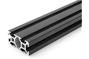 DOLD MECHATRONIK Profilo in alluminio nero, 20 x 40 l, tipo B, scanalatura 6 (leggera), profilo in alluminio 20 x 40 mm, profilo in alluminio 20 x 40 mm, montaggio profilo di sistema, lunghezza standard 400 mm