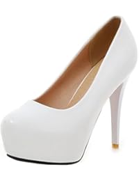Coolcept Mujer Moda Tacon De Aguja Tacon Alto Bombas Zapatos Sin Cordones With Plataforma Extra Sizes
