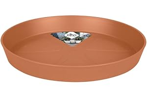 Elho Loft Urban Soucoupe Ronde 24 - Soucoupe pour Extérieur - Ø 24.4 x H 3.4 cm - Marron/Terre Cuite