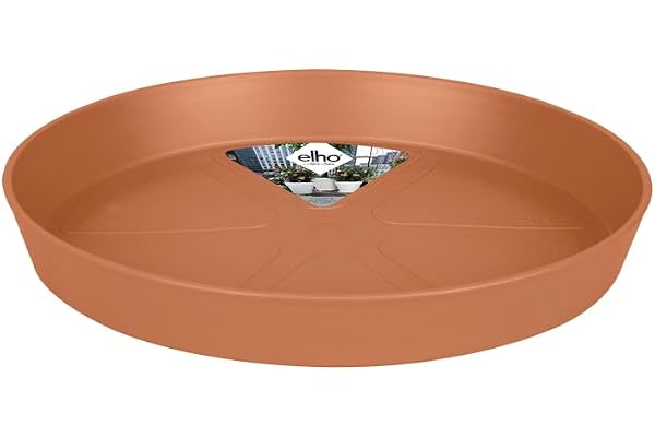 Elho Loft Urban Soucoupe Ronde 24 - Soucoupe pour Extérieur - Ø 24.4 x H 3.4 cm - Marron/Terre Cuite