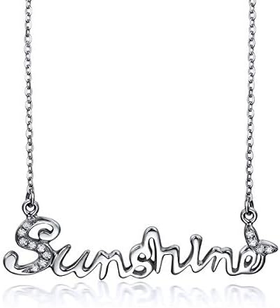Galaxy Jewellery 925 Sterling Silver Sunshine Letter Word Women Necklace Chain Jewelry Silver