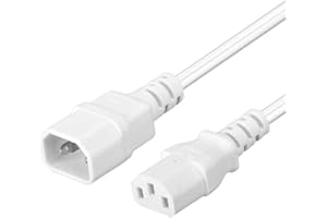 PremiumCord Alimentatore per PC 230V 1m, Prolunga IEC 320, Presa di Corrente, IEC 320 C13 a C14, Cavo di Alimentazione, Colore Bianco