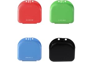 TADIPRI Étui De Retenue Avec Trous d'Aération, Étui Pour Prothèse Dentaire 4 Pièces, Étui De Protection Buccale Durable Et Similaire - Serrure à Pression Serrée, Facile à Utiliser