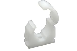 ALWAYSFIRST 4 FIXINGS AF4F 22mm Clip Link Single Hinged Pipe Clip Clamp FM Products (100 Pack) Durable, Clip Locks, Easy Installation, Ideal for Plumbing, Gas and Electrical Applications Variations