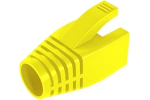 VIVOCH 50 Pcs Cat6 Cat6A Cat7 Strain Relief Boot, RJ45 Plug Connector Cover Modular Network Plug Connector Cap Cable Connector Boots, Yellow