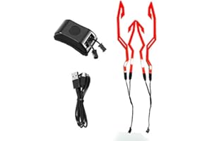 Tuoservo Rechargeable Motorcycle Helmet LED Light USB Power Signal Flashing Strip Luminous Sticker Universal Strip Waterproof (Red)