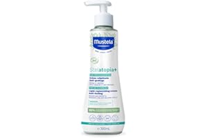 Mustela Stelatopia Crema BIO Relipidante Anti-Prurito, Viso e Corpo, Neonati, Bambini, Tutta la Famiglia - Pelle Estrema Secchezza o Dermatite Atopica, 99% Ingredienti di Origine Naturale (300ml)