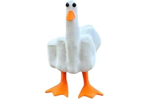XUEQI Middle Finger Duck Resin Figurines,Funny Middle Finger Duck Statue Decoration,Creative Little Duck Gnomes Art Sculpture Ornament Decor for Home Office Desktop