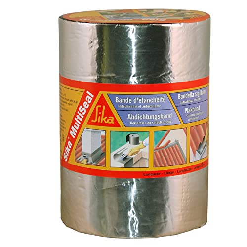 SIKA - Nastro sigillante adesivo per riparazione di tetti/grondaie Multiseal in alluminio - Multisupporto - Resistente ai raggi UV - Facile da applicare - Può essere verniciato - 150 mm x 3 m