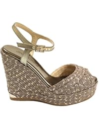 Jimmy Choo Mujer PERLA120 Gris Tela Zapatos De Cuña