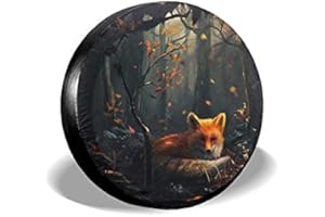 J.HAN Universale Waterproof Reserveradabdeckung Waldfuchs Reserverad Reifen Abdeckung Ersatzreifen Reserverad Ersatzrad Abdeckung für Jeep, Anhänger, RV, SUV, LKW und mehr,15 Zoll